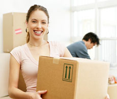 Couple moving into their new home