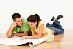 Couple planning their new home