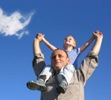 Father and son buying a home together