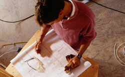 Checking the building plans