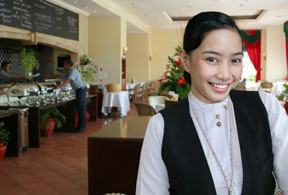 Smiling waitress