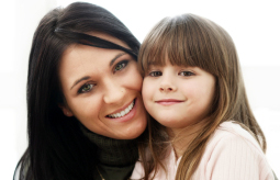 Happy mum and daughter