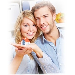 Couple with a loan and mortgage insurance