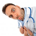 Doctor looking into camera inquisitively