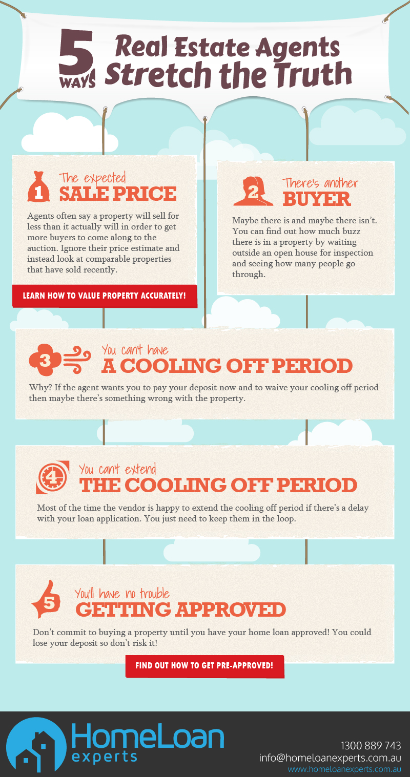 5 Ways Real Estate Agents Stretch The Truth infographic