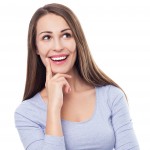 Pleasantly surprised woman