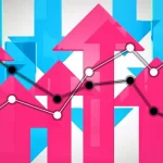 Up and down arrows representing rise or fall of interest rates