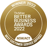 Better Business Awards 2022: Best Customer Service (Office) award logo
