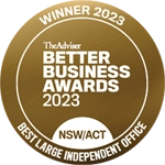 Better Business Awards 2023: Best Large Independent office (Office) award logo
