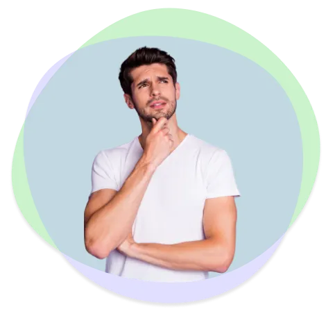 Picture of a man thinking.